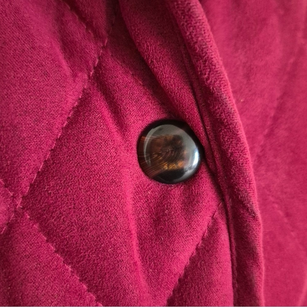 Vintage Talbots Red Quilted Jacket Barn Coat Paisley Lined M Classic Preppy - Picture 11 of 17